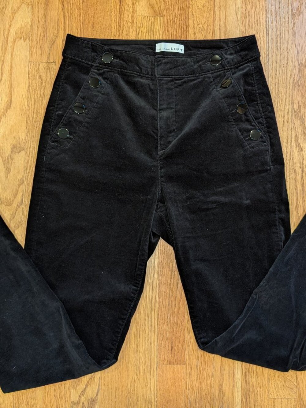 Loft Mariner black velveteen skinny pants - 6/28